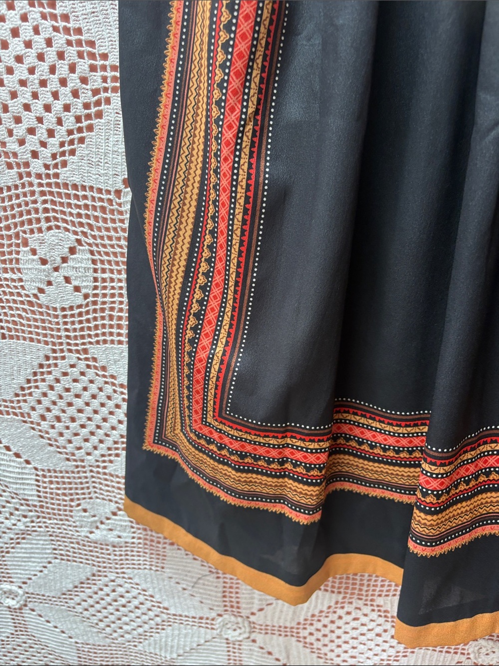 Vintage Marc D’Arcy Border Print Midi Skirt Size XS - Picture 5 of 10